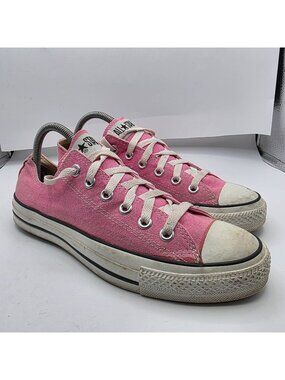 Converse All Star Womens Size 9.5 Pink Canvas Low Top Sneakers Casual Walking